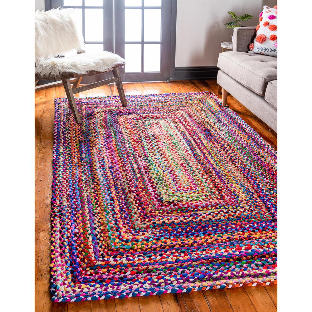 Braided Chindi Rug, Multi (8' 0 x 10' 0). Picture 2