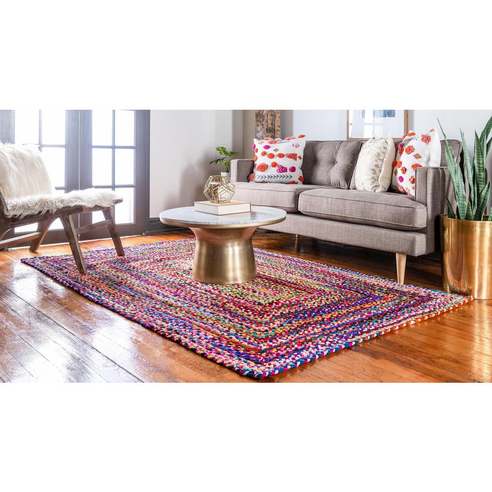 Braided Chindi Rug, Multi (8' 0 x 10' 0). Picture 3