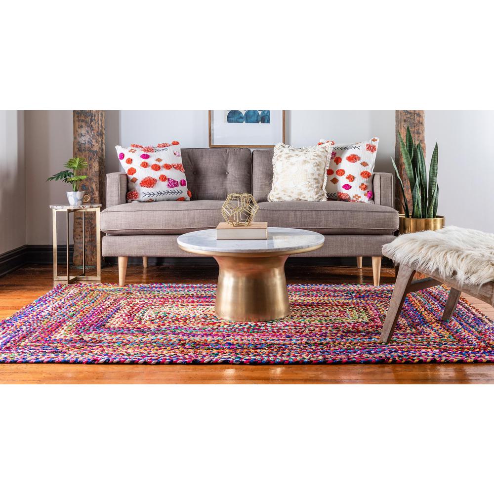 Braided Chindi Rug, Multi (8' 0 x 10' 0). Picture 4