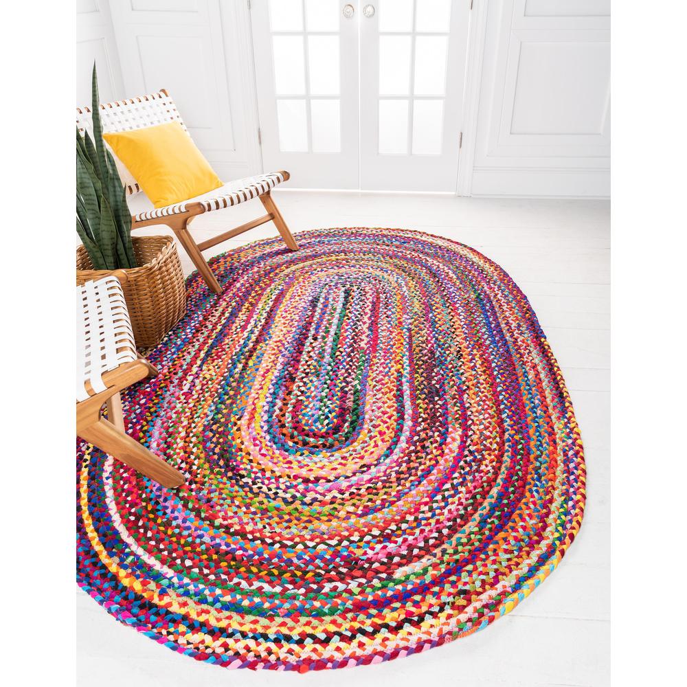 Braided Chindi Rug, Multi (5' 0 x 8' 0). Picture 2