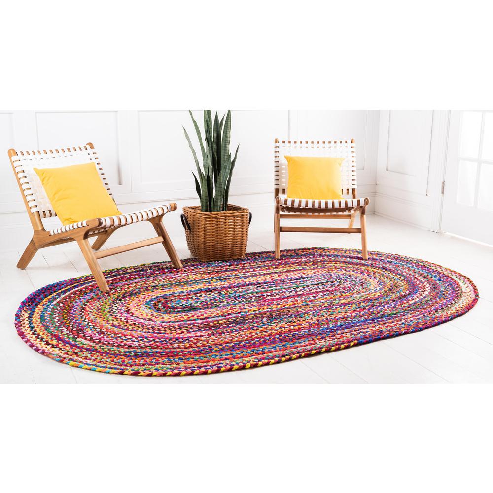 Braided Chindi Rug, Multi (5' 0 x 8' 0). Picture 3