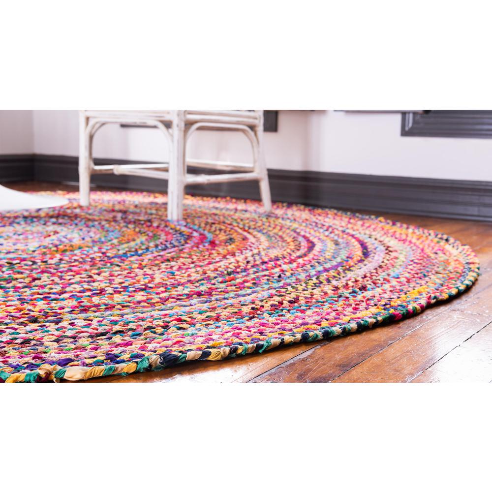 Braided Chindi Rug, Multi (3' 3 x 3' 3). Picture 5