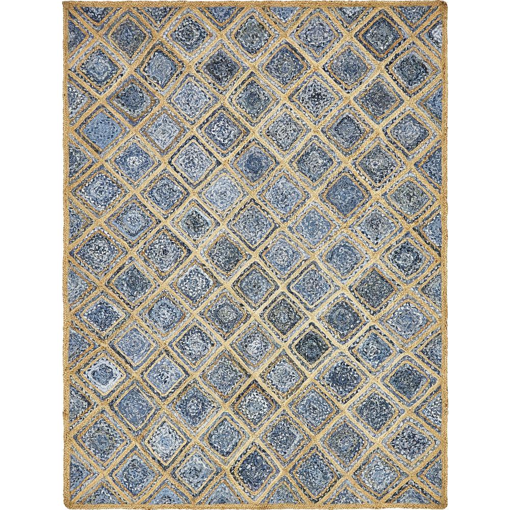 Bengal Braided Jute Rug, Blue (8' 0 x 10' 0). Picture 6
