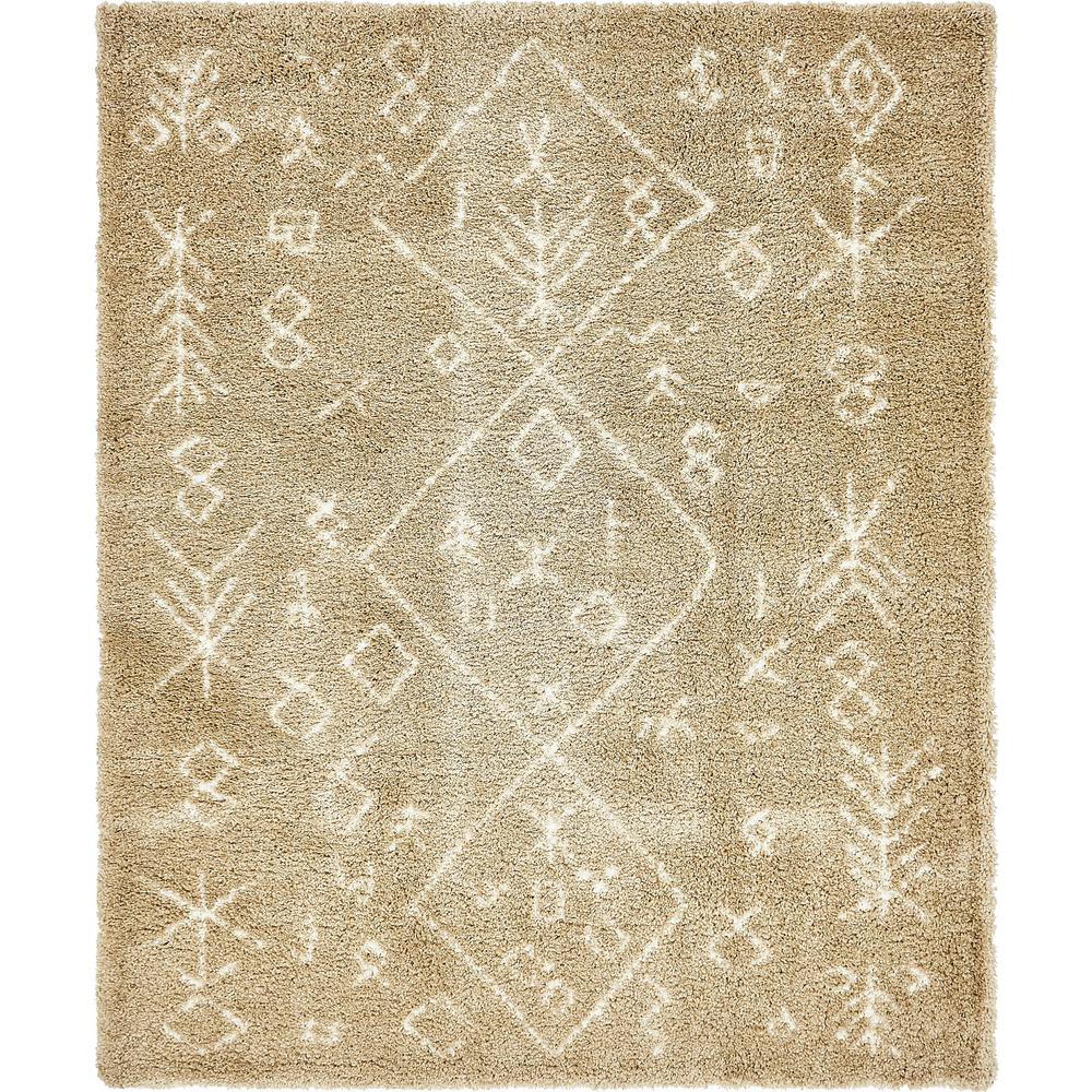 Tribal Rabat Shag Rug, Taupe (8' 0 x 10' 0). Picture 2
