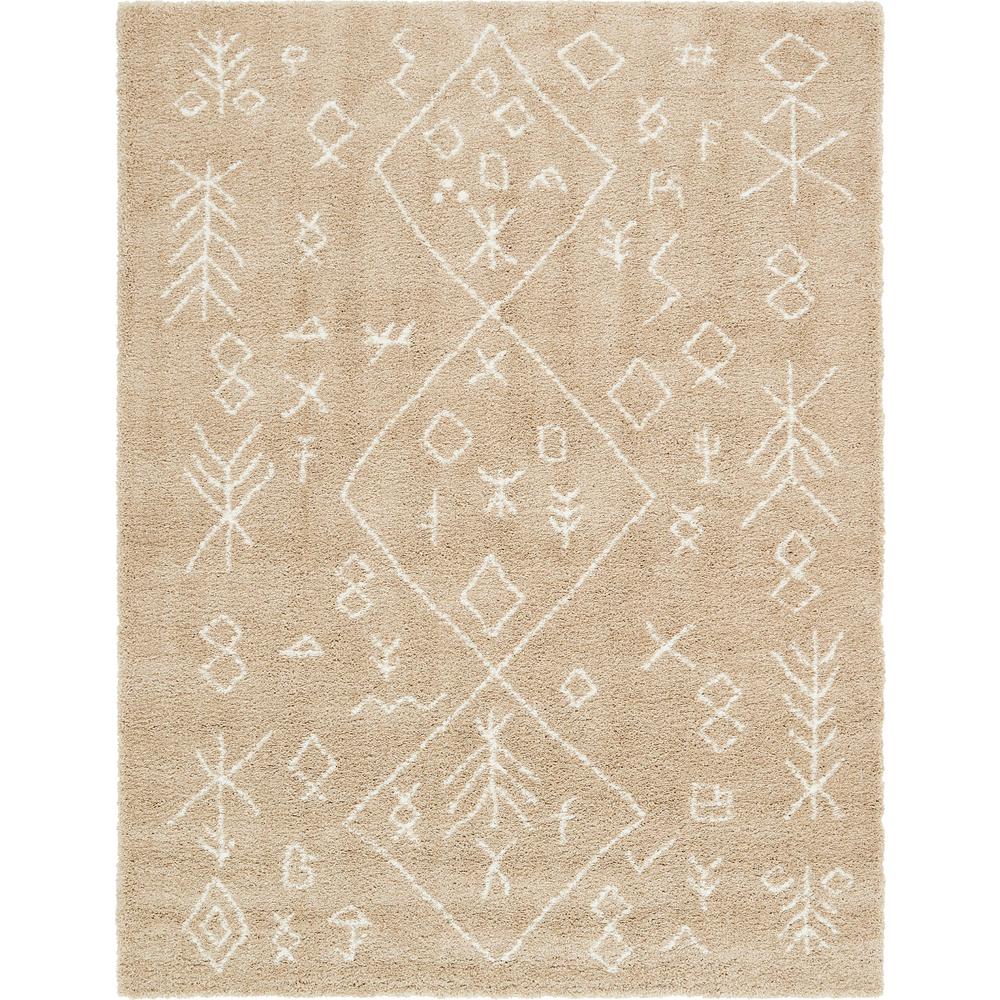 Tribal Rabat Shag Rug, Taupe (9' 0 x 12' 0). Picture 2