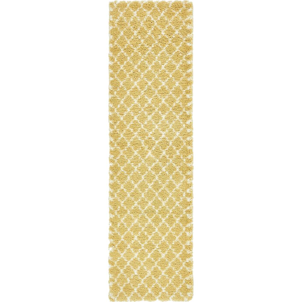 Marble Rabat Shag Rug, Yellow (2' 7 x 10' 0). Picture 2