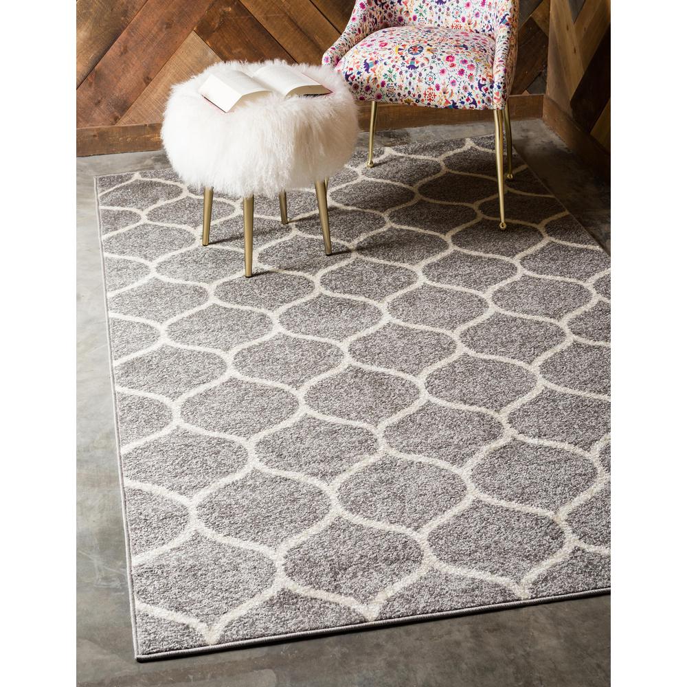 Rounded Trellis Frieze Rug, Light Gray (8' 0 x 10' 0). Picture 2