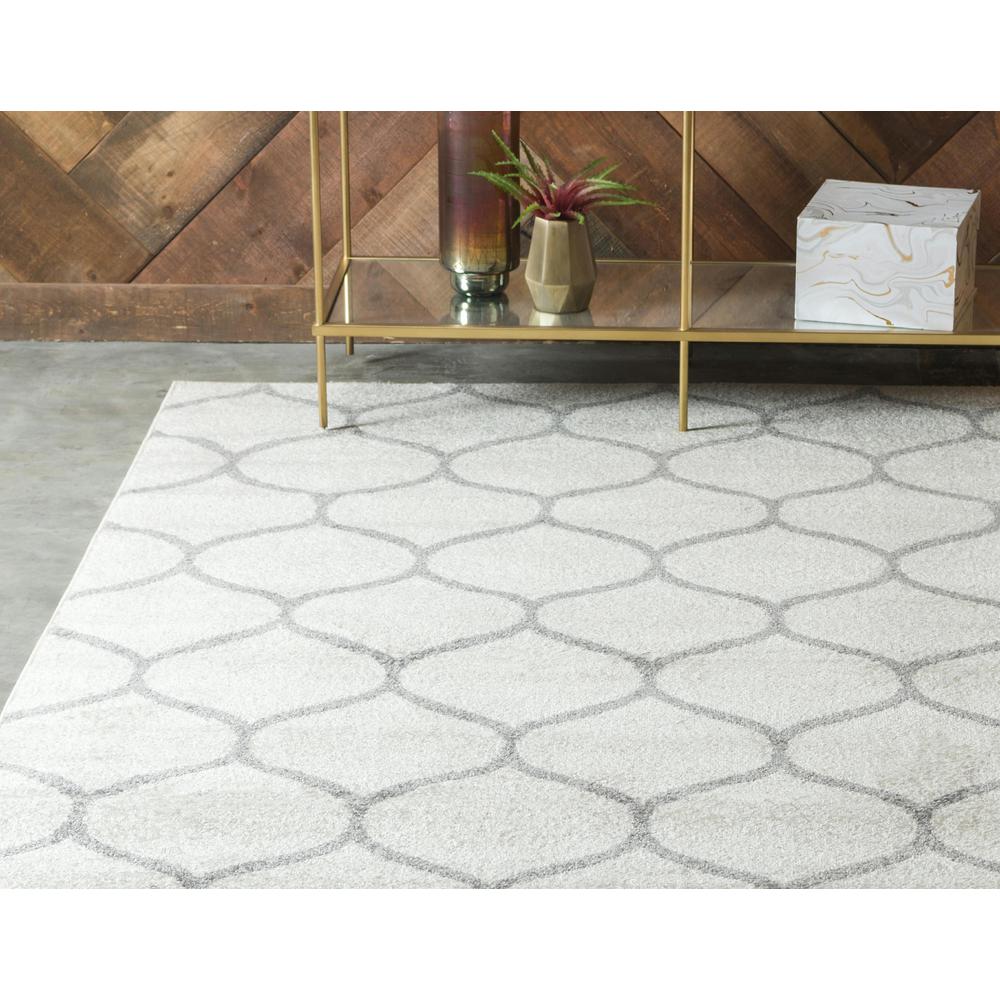 Rounded Trellis Frieze Rug, Ivory (8' 0 x 10' 0). Picture 4