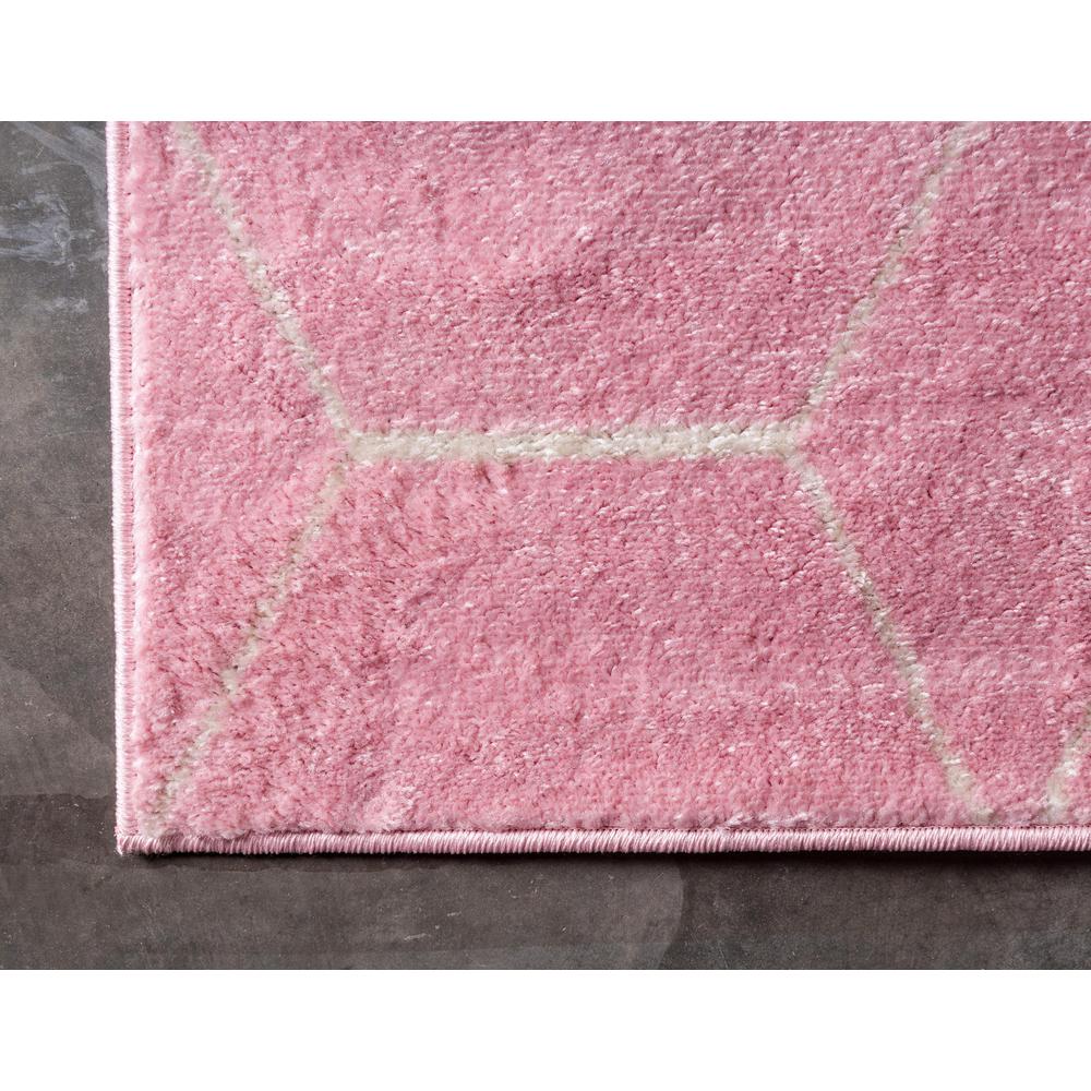 Geometric Trellis Frieze Rug, Light Pink (8' 0 x 10' 0). Picture 6