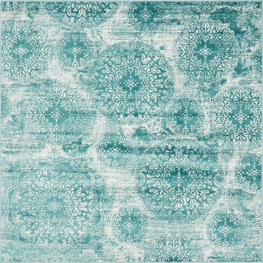 Grand Sofia Rug, Turquoise (8' 0 x 8' 0). Picture 2