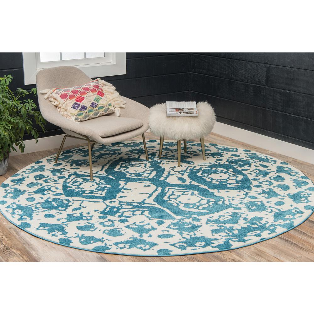 Piazza Rosso Rug, Blue (3' 3 x 3' 3). Picture 3
