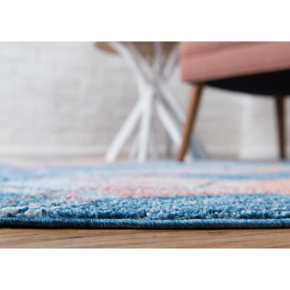 Rainbow Honeycomb Rug, Blue (3' 3 x 3' 3). Picture 3