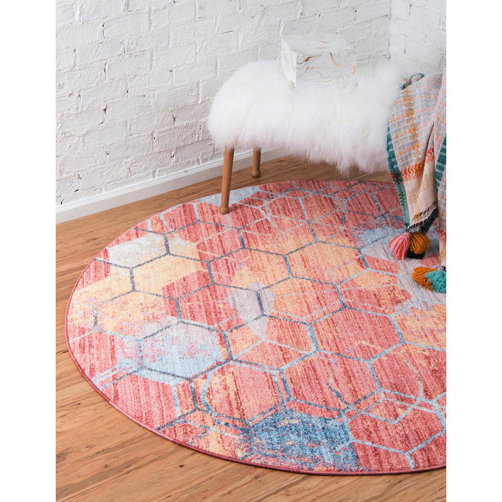 Rainbow Honeycomb Rug, Red (3' 3 x 3' 3). Picture 2