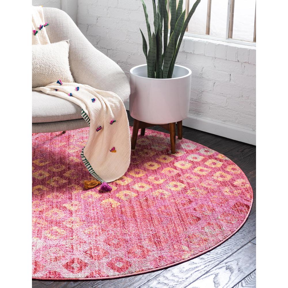 Rainbow Spectral Rug, Pink (3' 3 x 3' 3). Picture 2