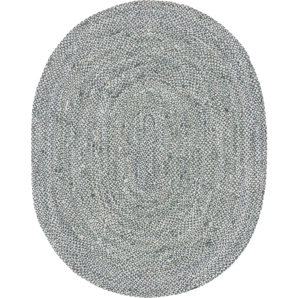 Braided Chindi Rug, Gray (8' 0 x 10' 0). Picture 2