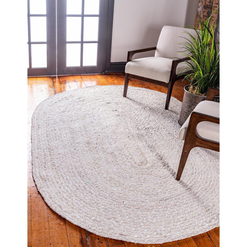 Braided Chindi Rug, Ivory (5' 0 x 8' 0). Picture 2