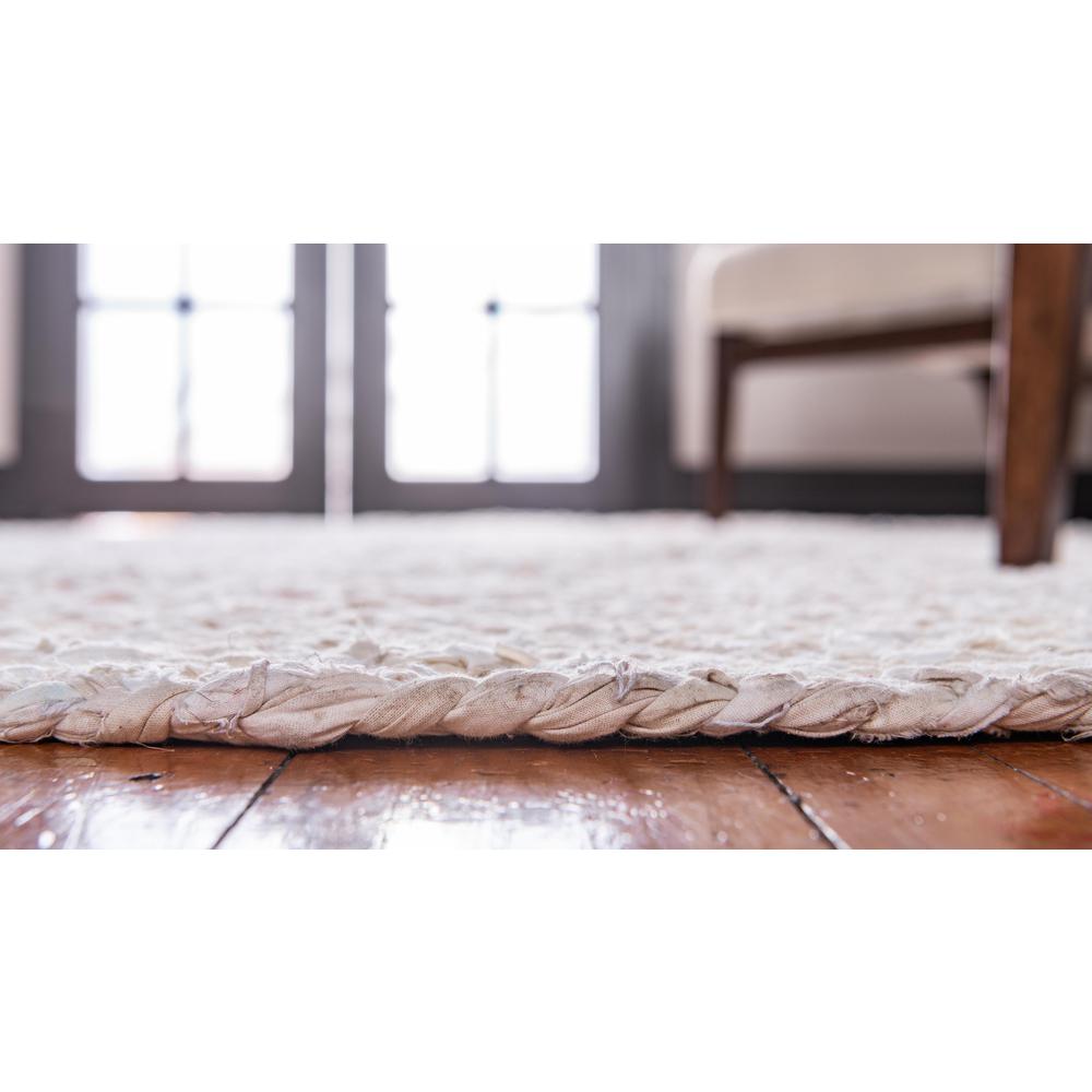 Braided Chindi Rug, Ivory (5' 0 x 8' 0). Picture 5