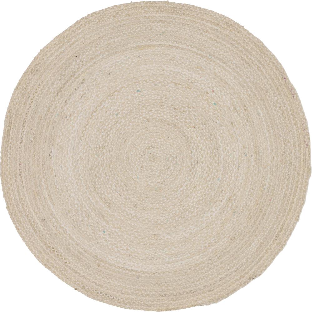Braided Chindi Rug, Ivory (8' 0 x 8' 0). Picture 2