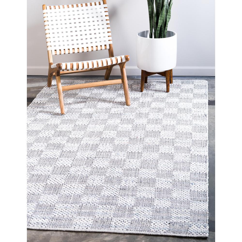 Checkered Chindi Cotton Rug, Ivory (8' 0 x 10' 0). Picture 2