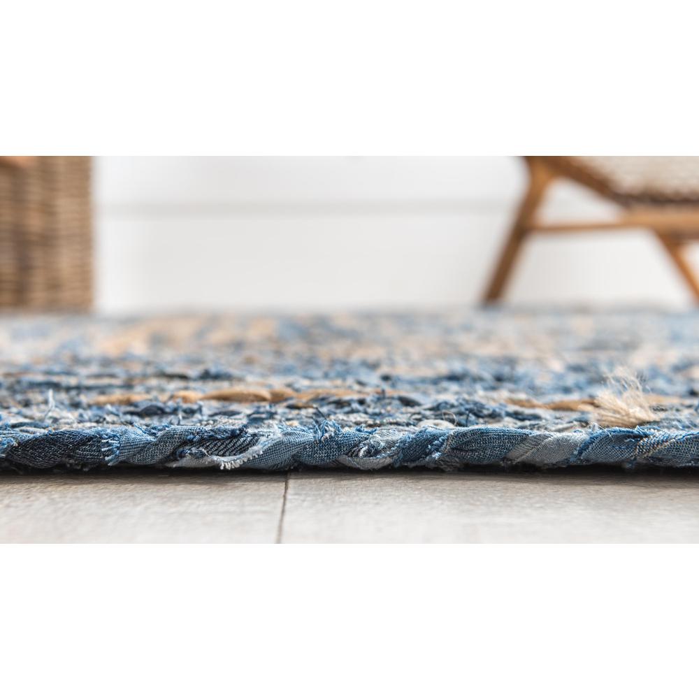 Braided Chindi Rug, Blue/Natural (8' 0 x 10' 0). Picture 5
