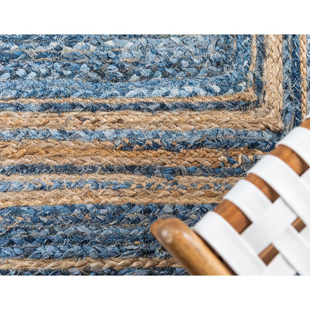 Braided Chindi Rug, Blue/Natural (8' 0 x 10' 0). Picture 6