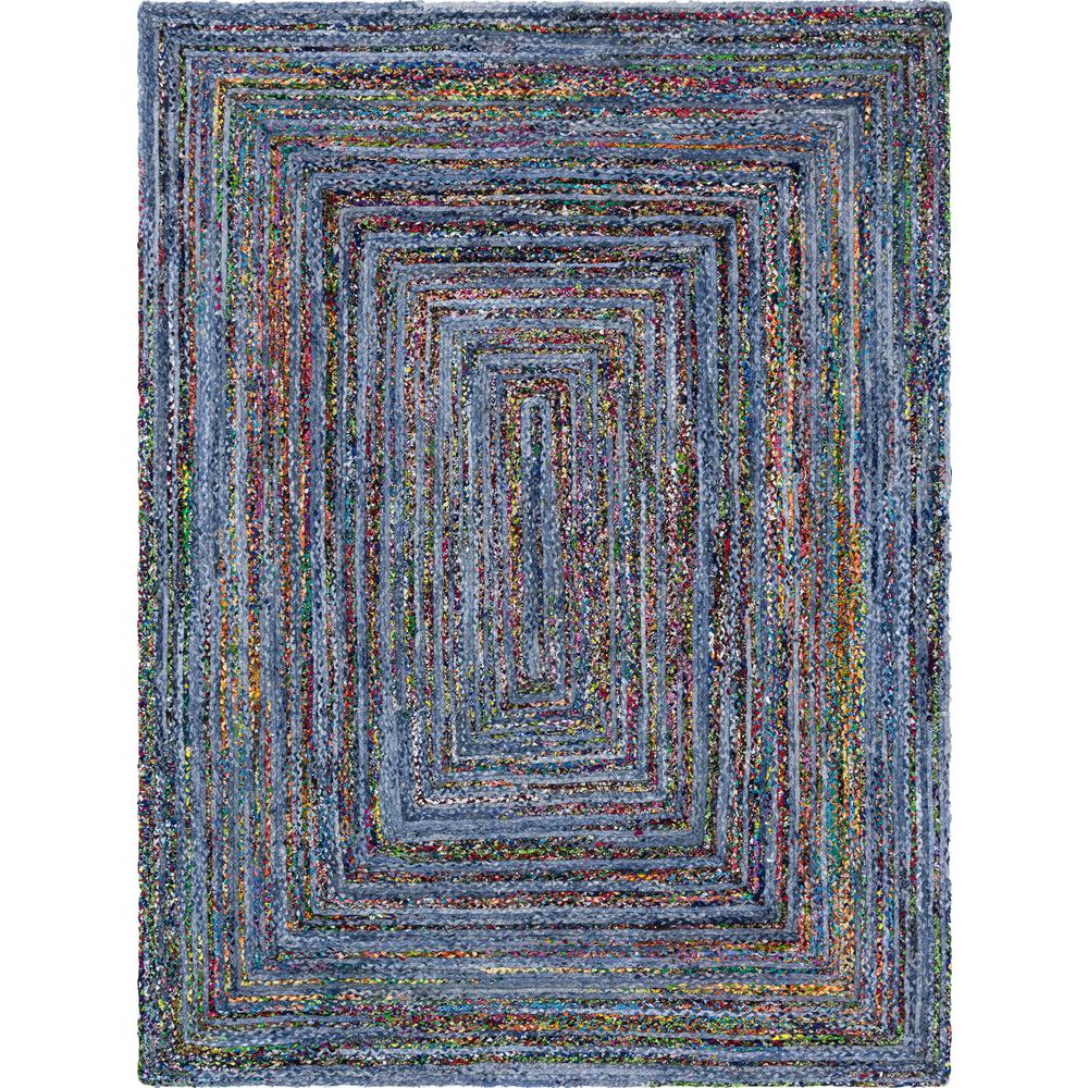 Braided Chindi Rug, Blue/Multi (9' 0 x 12' 0). Picture 2