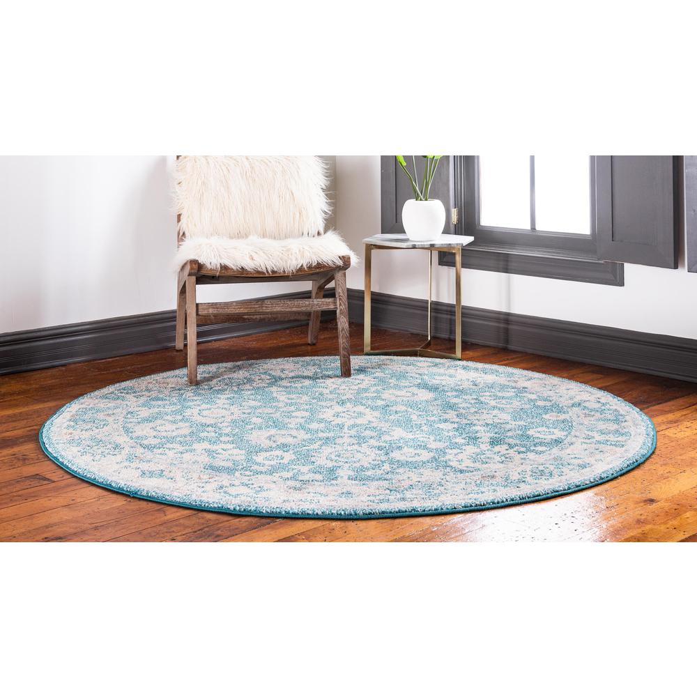 Krystle Penrose Rug, Turquoise (3' 3 x 3' 3). Picture 3