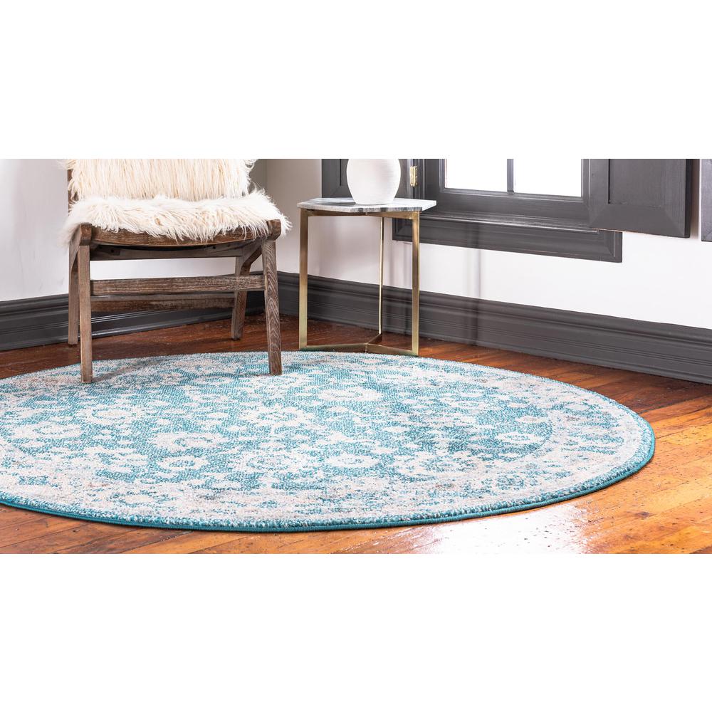 Krystle Penrose Rug, Turquoise (3' 3 x 3' 3). Picture 4