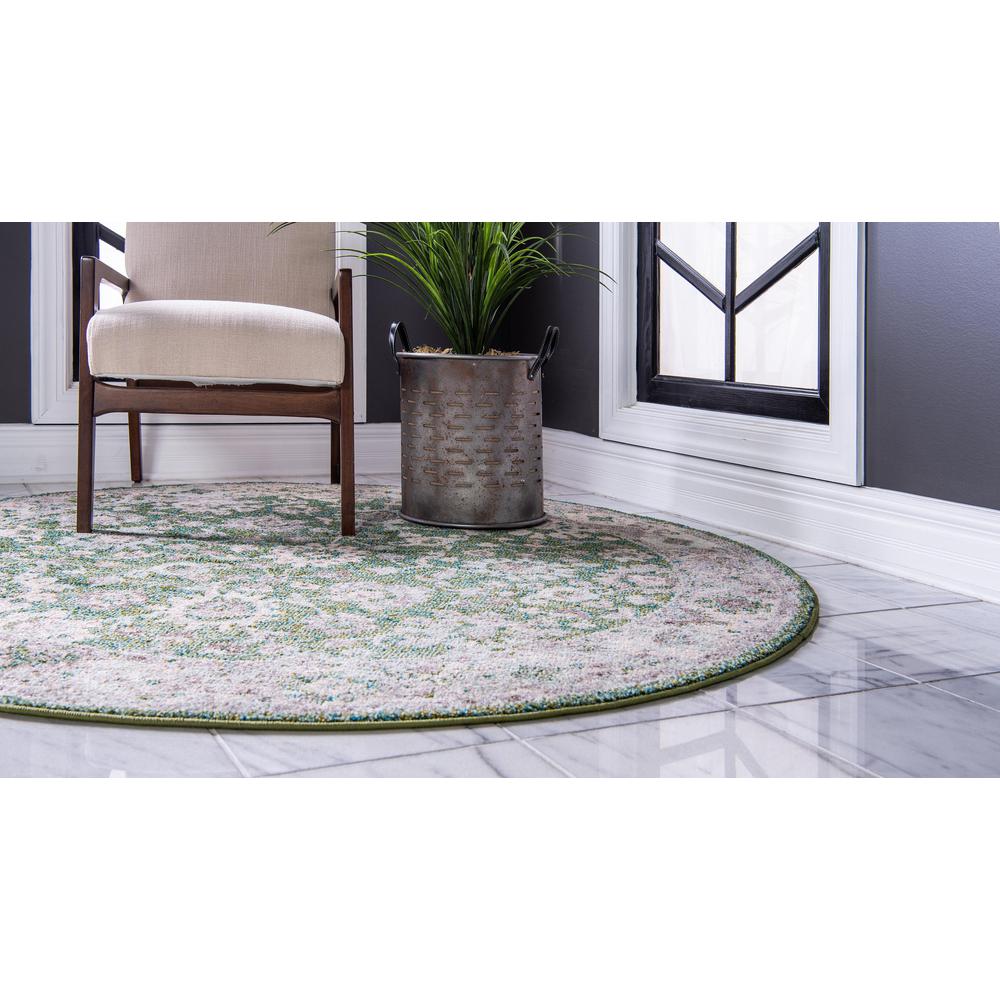 Krystle Penrose Rug, Green (3' 3 x 3' 3). Picture 4