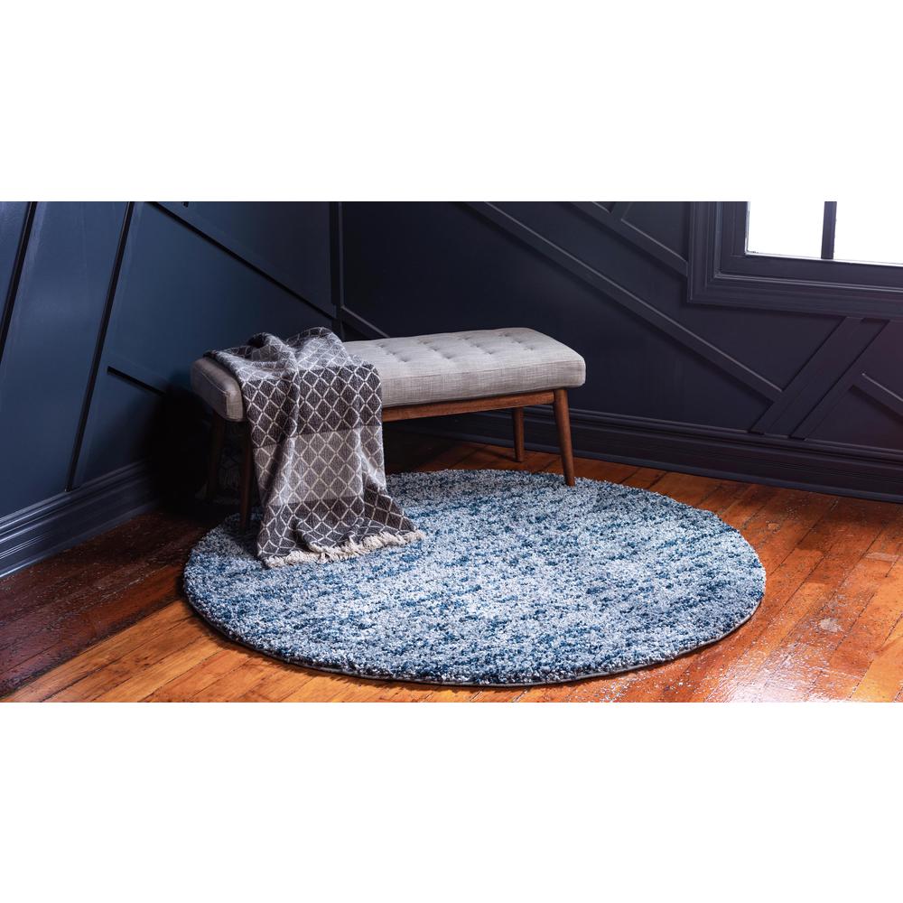 Misty Hygge Shag Rug, Blue (3' 3 x 3' 3). Picture 3