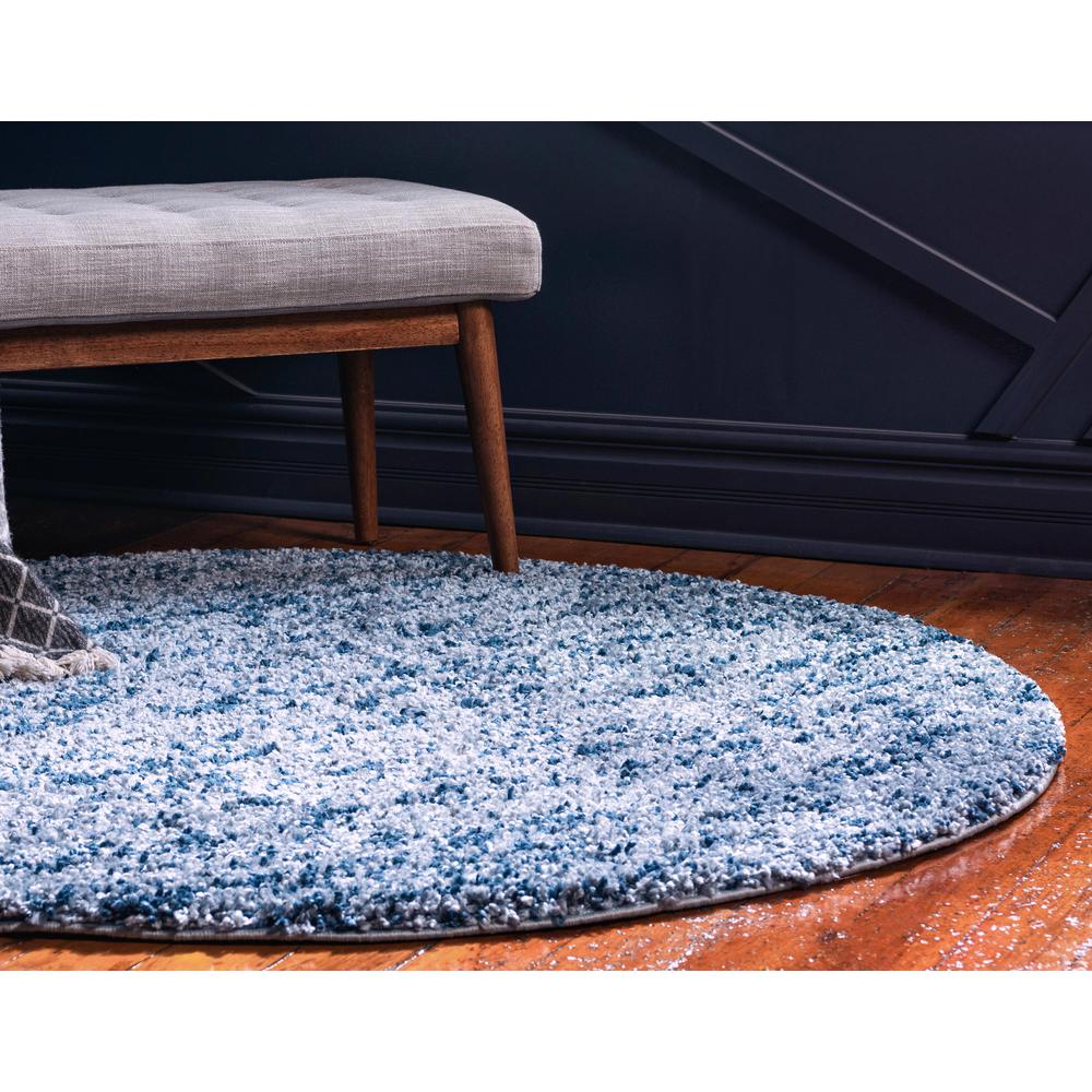 Misty Hygge Shag Rug, Blue (3' 3 x 3' 3). Picture 4