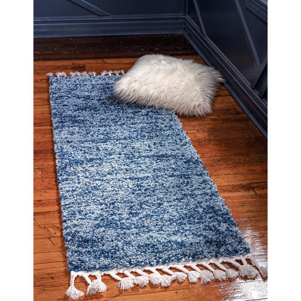 Misty Hygge Shag Rug, Blue (2' 2 x 6' 0). Picture 2