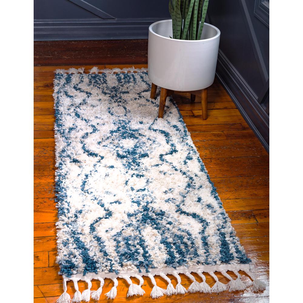 Valley Hygge Shag Rug, Blue (2' 7 x 8' 2). Picture 2