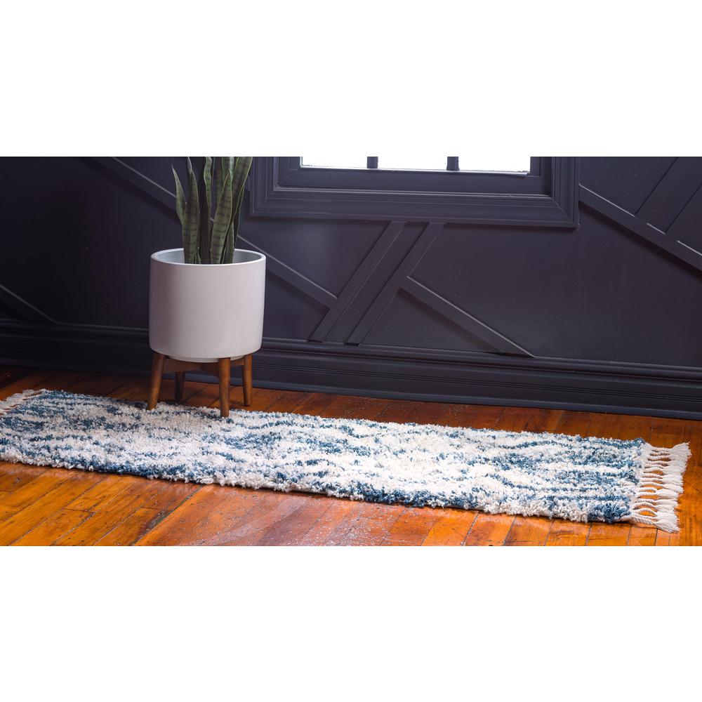 Valley Hygge Shag Rug, Blue (2' 7 x 8' 2). Picture 3