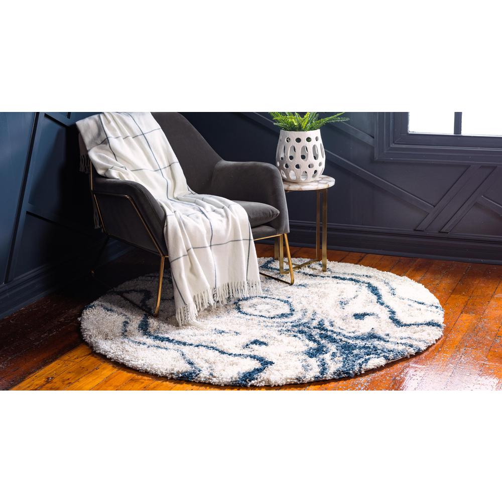 Valley Hygge Shag Rug, Blue (5' 0 x 5' 0). Picture 3