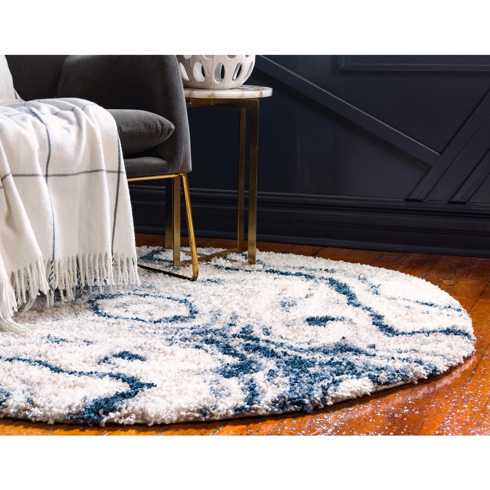 Valley Hygge Shag Rug, Blue (5' 0 x 5' 0). Picture 4