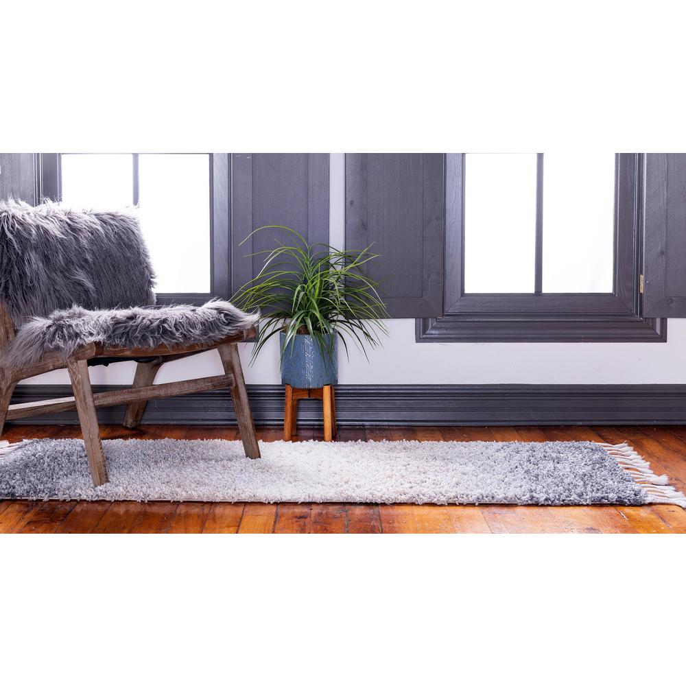 Gradient Hygge Shag Rug, Gray (2' 7 x 8' 2). Picture 4