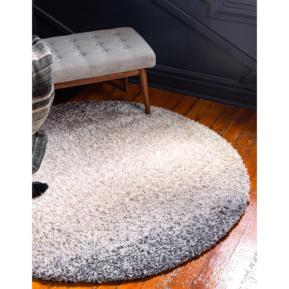 Gradient Hygge Shag Rug, Gray (5' 0 x 5' 0). Picture 2