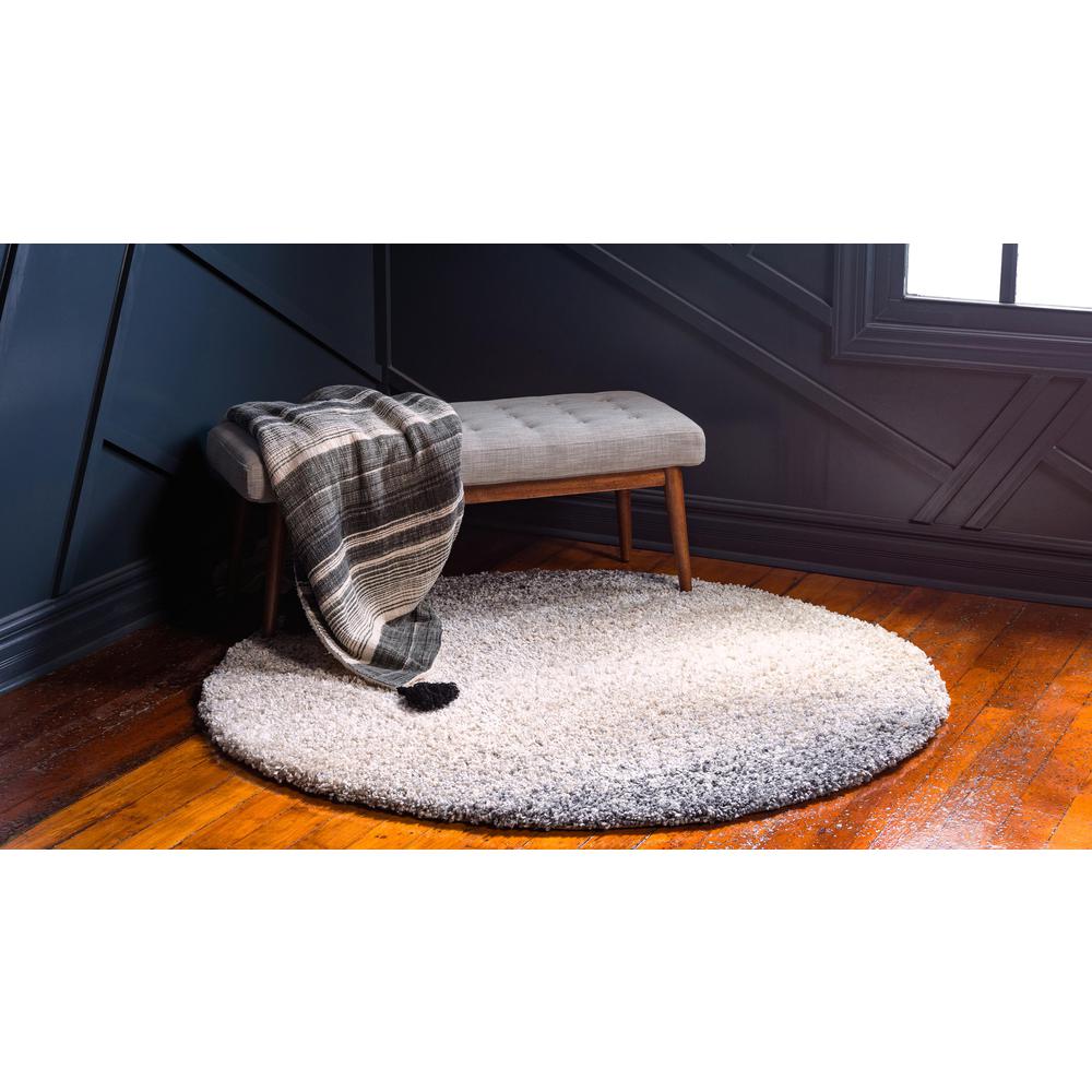 Gradient Hygge Shag Rug, Gray (5' 0 x 5' 0). Picture 3