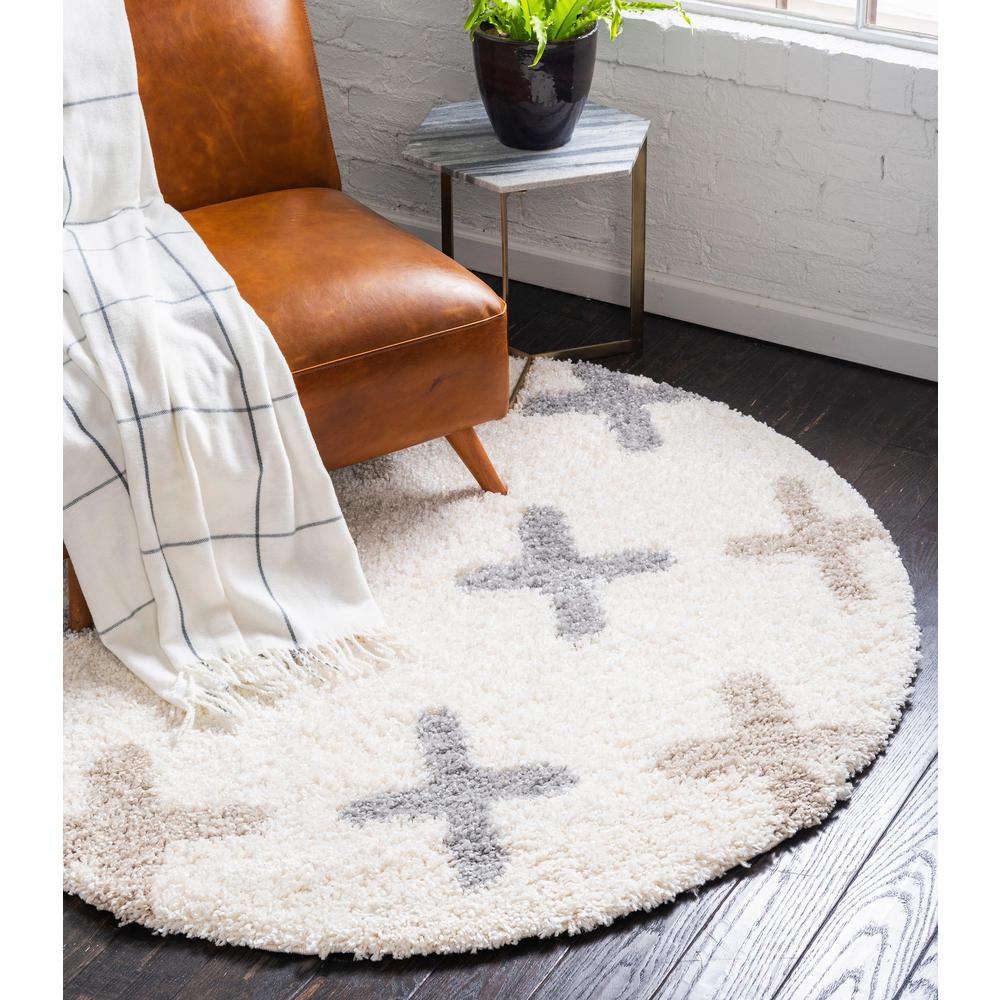 Positive Hygge Shag Rug, Ivory (3' 3 x 3' 3). Picture 2