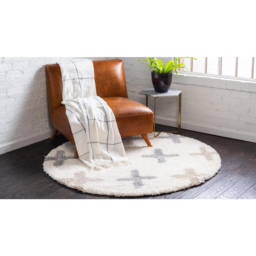 Positive Hygge Shag Rug, Ivory (3' 3 x 3' 3). Picture 4