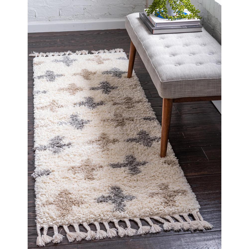 Positive Hygge Shag Rug, Ivory (2' 2 x 6' 0). Picture 2