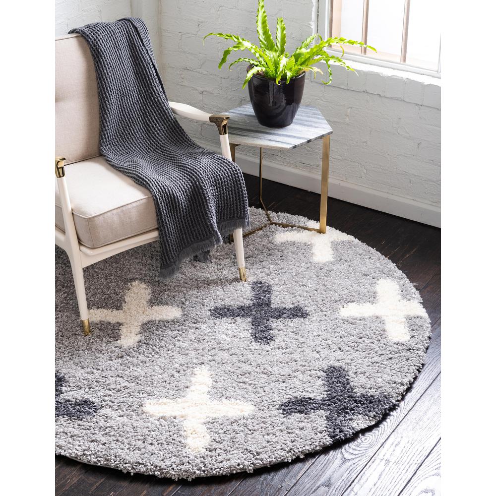 Positive Hygge Shag Rug, Light Gray (3' 3 x 3' 3). Picture 2