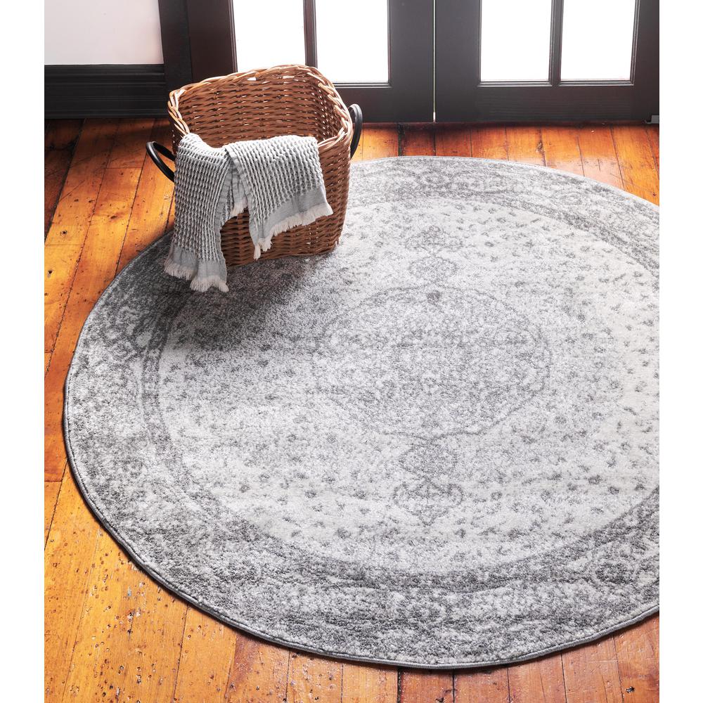 Midnight Bromley Rug, Light Gray (5' 0 x 5' 0). Picture 2