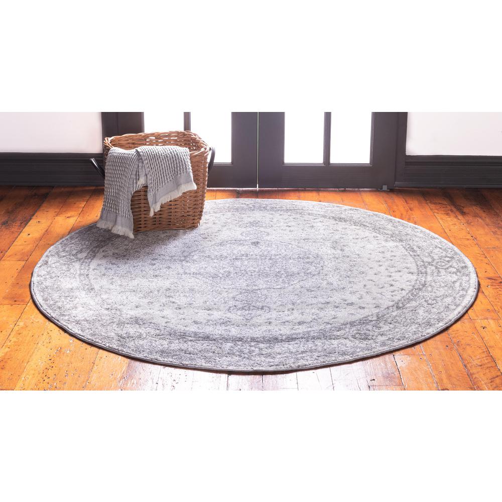 Midnight Bromley Rug, Light Gray (5' 0 x 5' 0). Picture 3