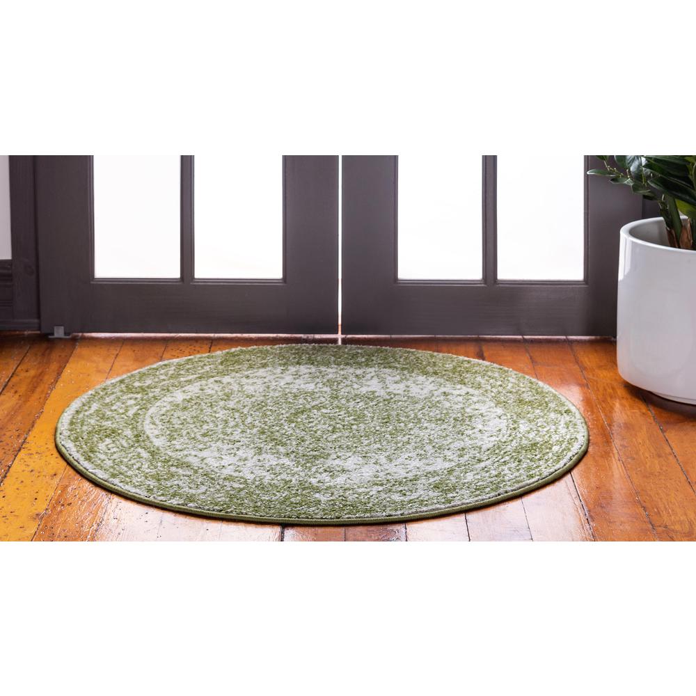 Midnight Bromley Rug, Green (5' 0 x 5' 0). Picture 3