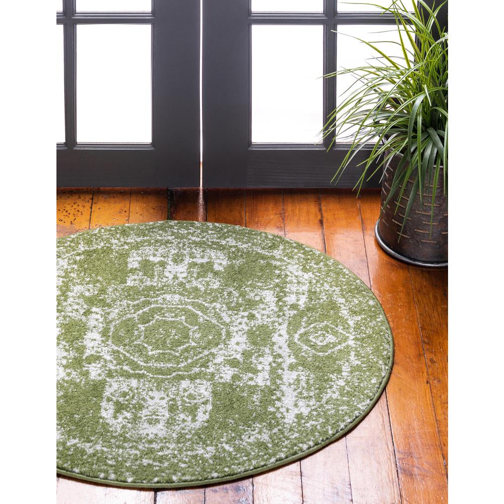 Wells Bromley Rug, Green (5' 0 x 5' 0). Picture 2