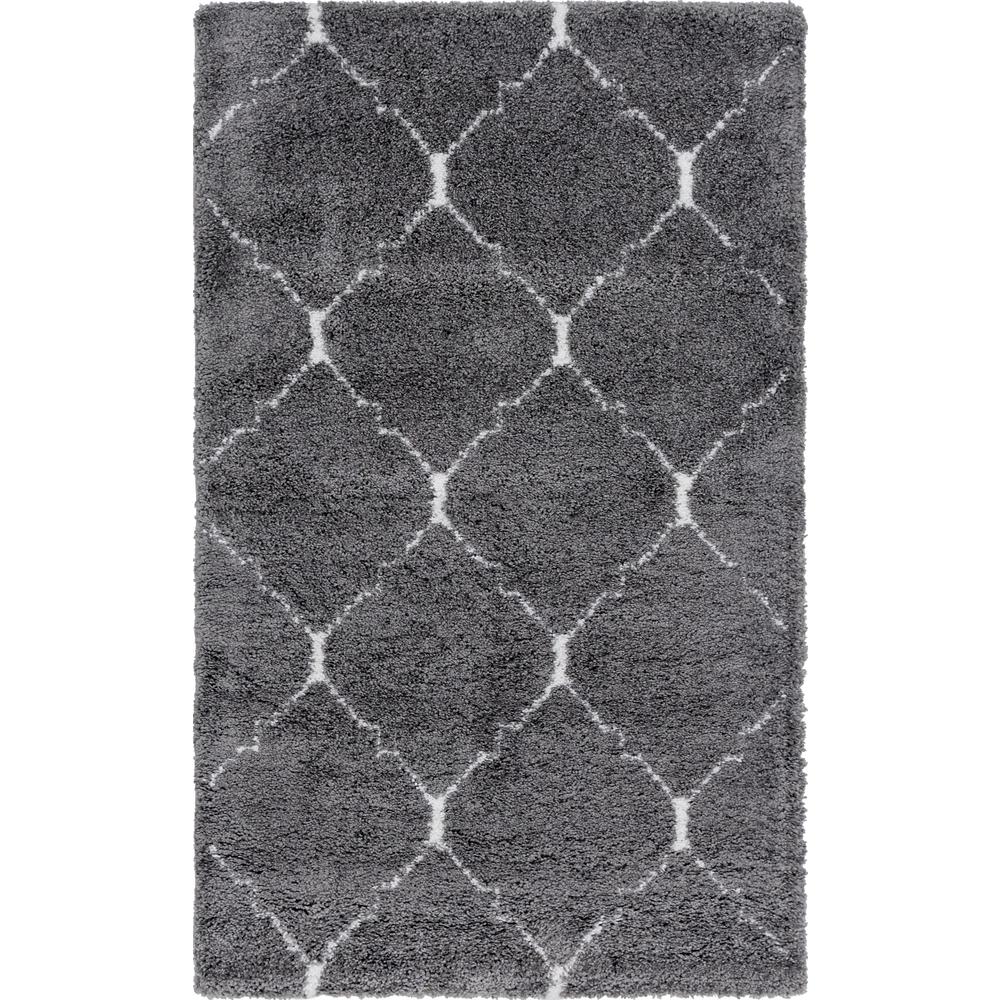 Fractured Rabat Shag Rug, Gray (5' 0 x 8' 0). Picture 2