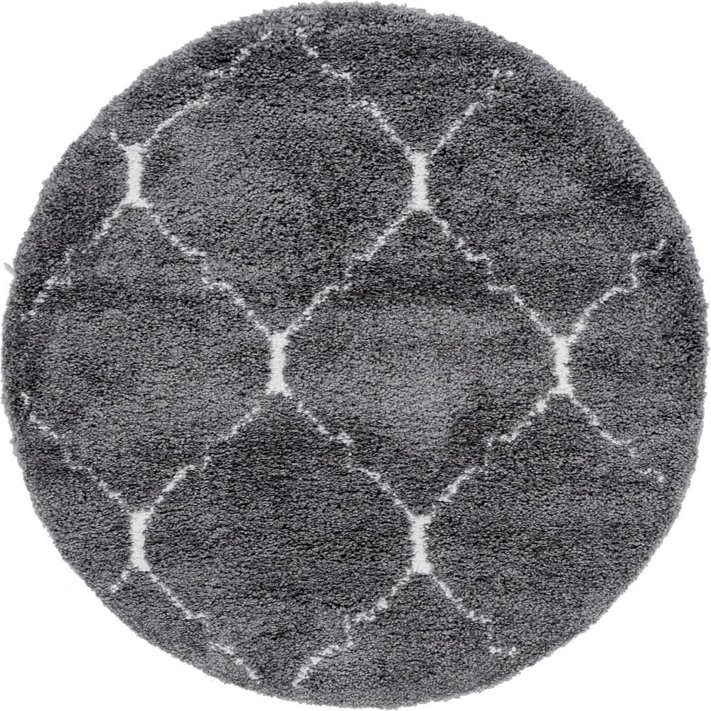 Fractured Rabat Shag Rug, Gray (5' 0 x 5' 0). Picture 2
