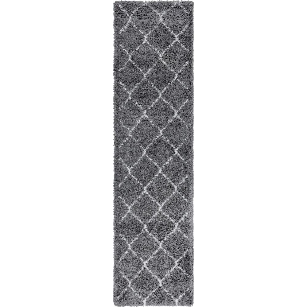 Fractured Rabat Shag Rug, Gray (2' 7 x 10' 0). Picture 2